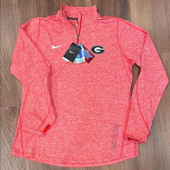 Nike Tops - NWT XL Nike Heather Red Georgia Bulldogs Quarter-Zip Pullover LL33